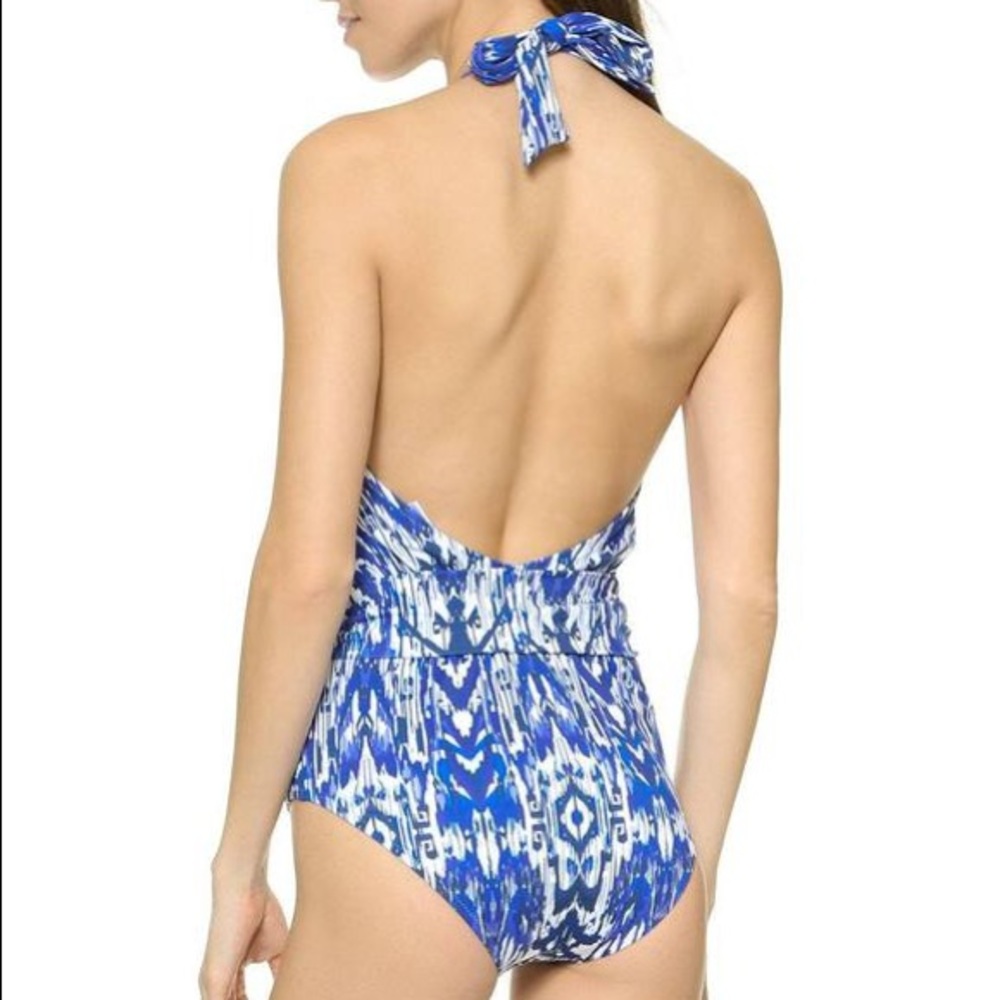 Heidi Klein Women's Blue Ruched Belt One Piece